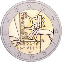 2 euro Italie 2009 Bicentenaire de Louis Braille
