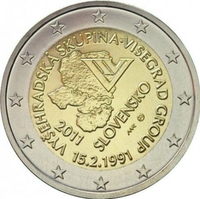 2 euro Slovaquie 2011 Groupe Visegrad