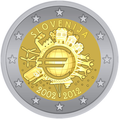 2 euro Slovenie 2012 - 10 ANS DE L'EURO
