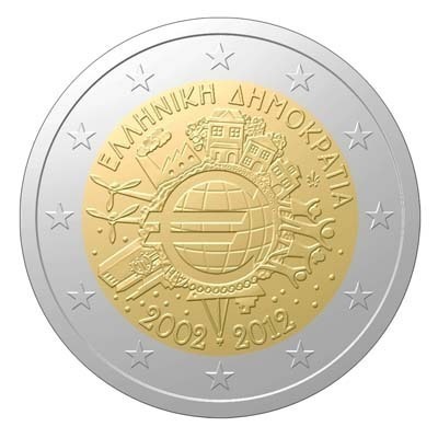2 euro Grece 2012 - 10 ANS DE L'EURO