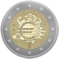 2 euro Espagne 2012 - 10 ANS DE L'EURO