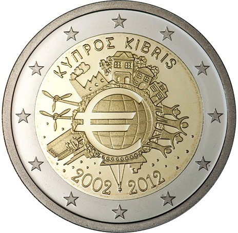 2 euro Chypre 2012 - 10 ANS DE L'EURO
