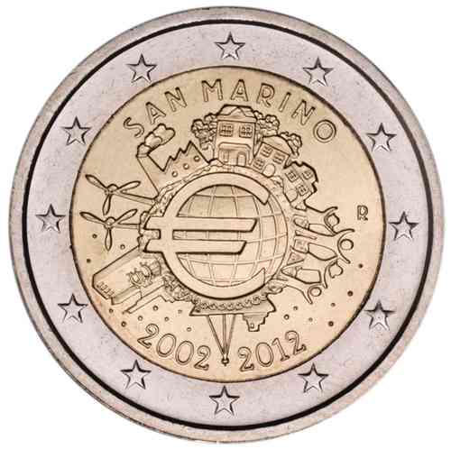 2 euro Saint-Marin 2012 - 10 ANS DE L'EURO
