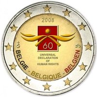 2 euro Belgique 2008 Droits de l'homme couleur 1