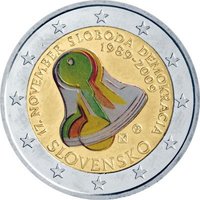 2 euro Slovaquie 2009 Révolution de velours couleur 2