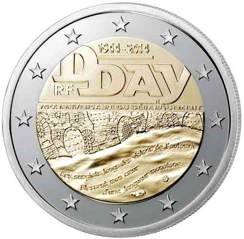 2 euro France 2014 Débarquement D-Day