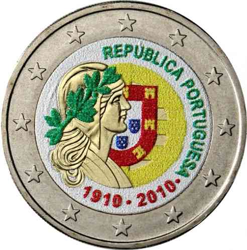 2 euro Portugal 2010 République couleur 2