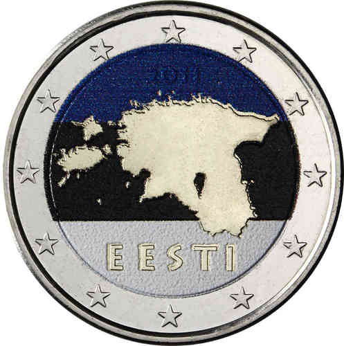 2 euro Estonie 2011 Carte de l’Estonie couleur 1