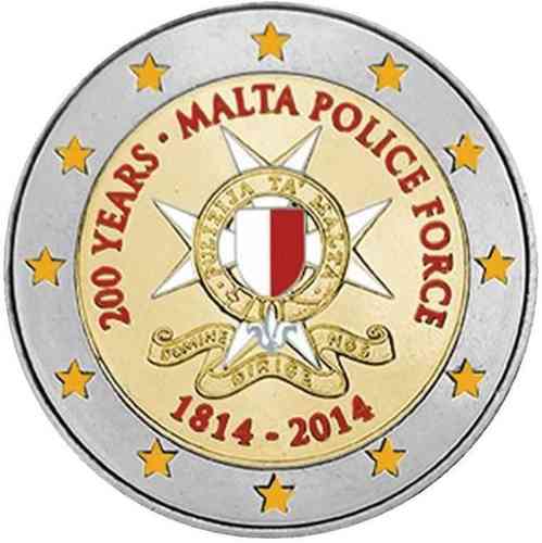 2 euro Malte 2014 - 200 ans de la Police couleur 1