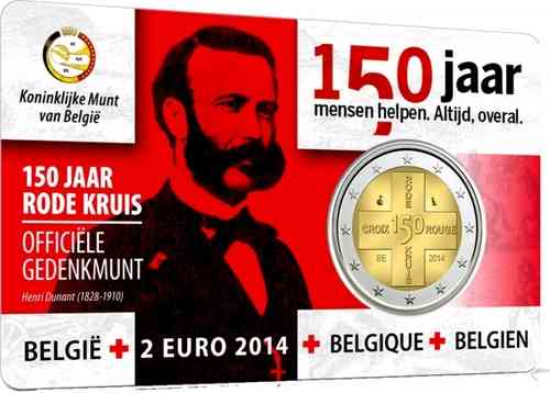 Coincard 2 euro Belgique 2014 Croix rouge