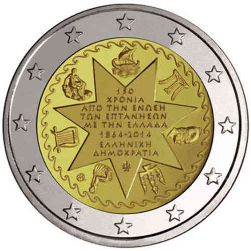 2 euro Grece 2014 Union des Iles Ioniennes