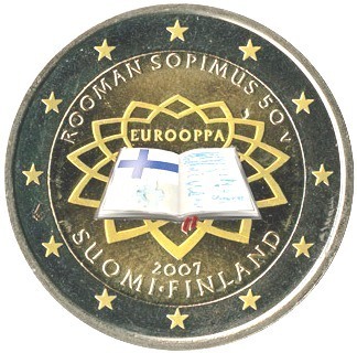 2 euro Finlande 2007 Traité de Rome couleur 1