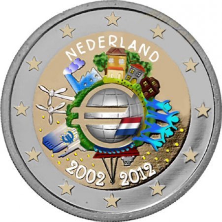 2 euro Pays-Bas 2012 - 10 ans de l'euro couleur 2