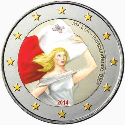 2 euro Malte 2014 Indépendance couleur 4