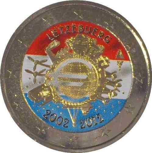 2 euro Luxembourg 2012 - 10 ans de l'euro couleur 3