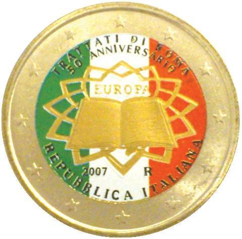 2 euro Italie 2007 Traité de Rome couleur 1