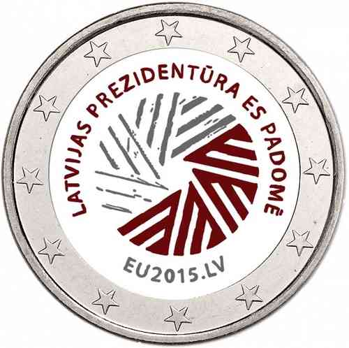 2 euro Lettonie 2015 Présidence UE couleur 2