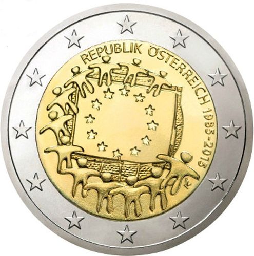2 euro Autriche 2015 Drapeau Européen