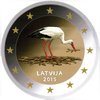 2 euro Lettonie 2015 Cigogne couleur 1