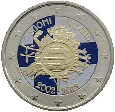 2 euro Finlande 2012 - 10 ans de l'euro couleur 3