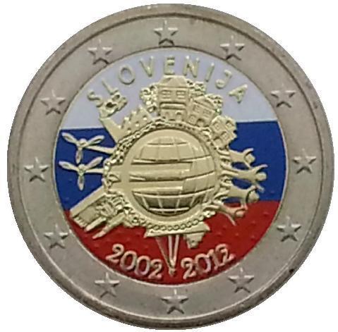2 euro Slovenie 2012 - 10 ans de l'euro couleur 4