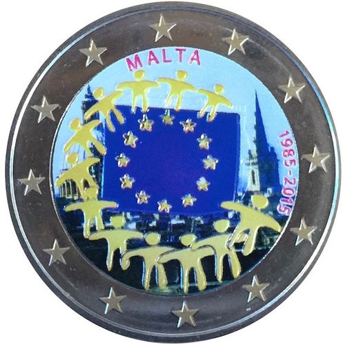 2 euro Malte 2015 Drapeau Européen couleur 1