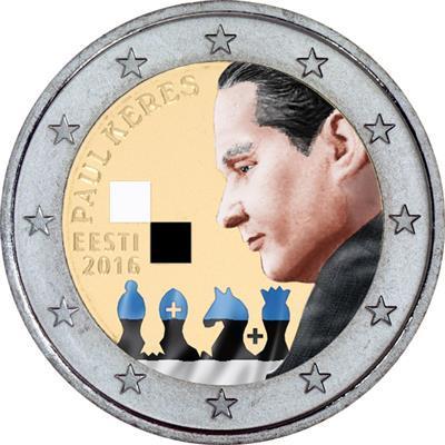 2 euro Estonie 2016 Paul Keres couleur 2