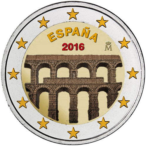 2 euro Espagne 2016 Aqueduc Ségovie couleur 4