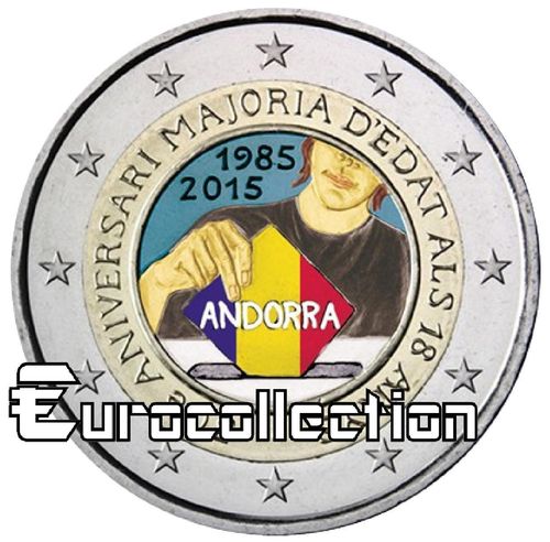 2 euro Andorre 2015 Majrité à 18 ans couleur 1