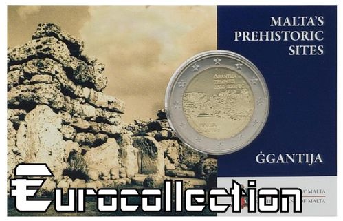 Coincard 2 euro Malte 2016 Temple Ggantija avec Corne d'abondance