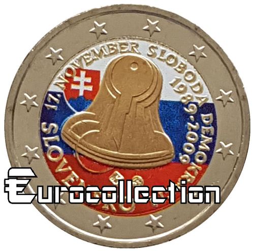 2 euro Slovaquie 2009 Révolution de velours couleur 6