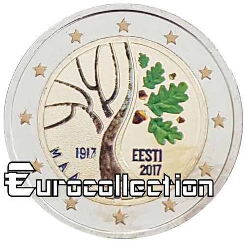 2 euro Estonie 2017 indépendance couleur 2