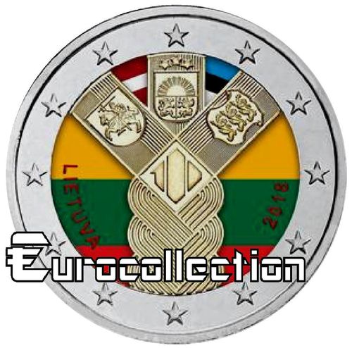 2 euro Lituanie 2018 Indépendance des Pays baltes couleur 2