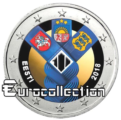 2 euro Estonie 2018 Indépendance des Pays baltes couleur 2