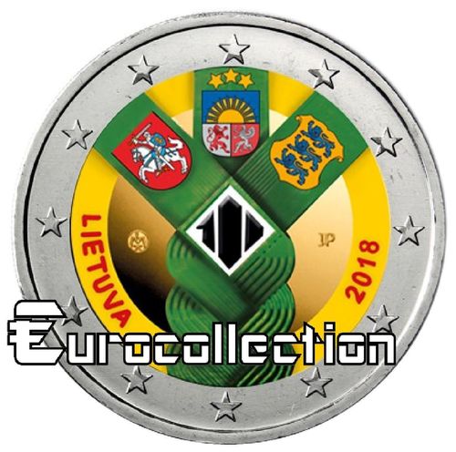 2 euro Lituanie 2018 Indépendance des Pays baltes couleur 3