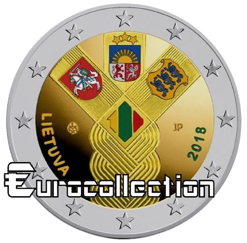 2 euro Lituanie 2018 Indépendance des Pays baltes couleur 4
