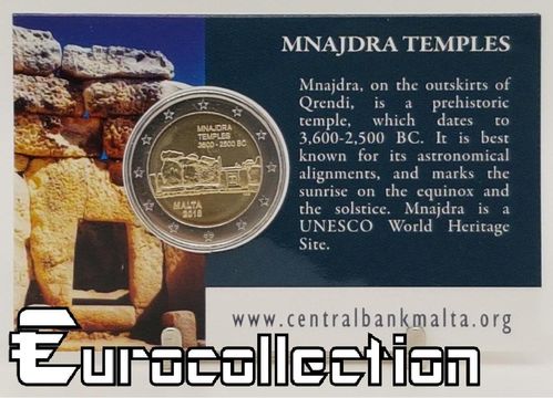 Coincard 2 euro Malte 2018 Temples Mnajdra