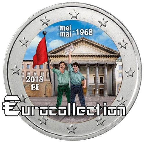 2 euro Belgique 2018 Révolte de mai 1968 couleur 1