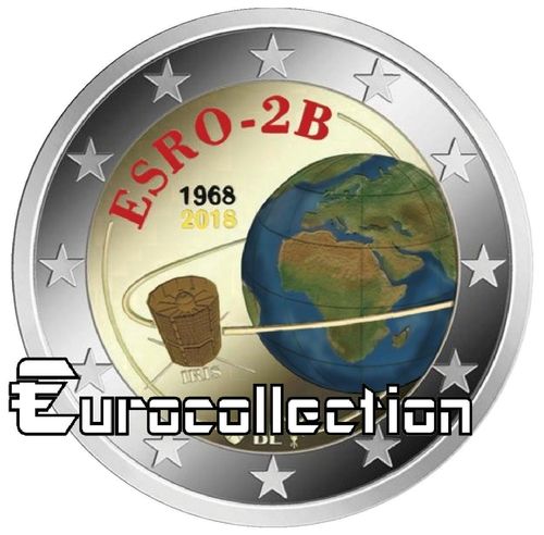 2 euro Belgique 2018 Satellite ESRO-2B couleur 2