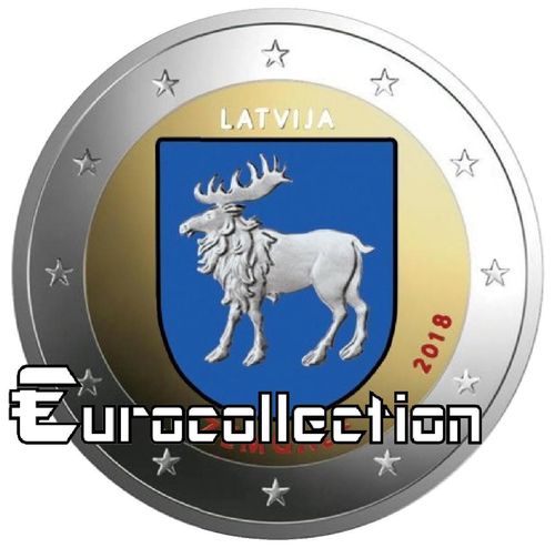 2 euro Lettonie 2018 Zemgale couleur 1