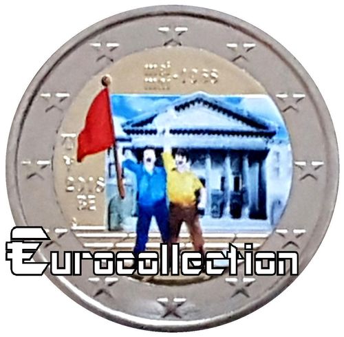 2 euro Belgique 2018 Révolte de mai 1968 couleur 3