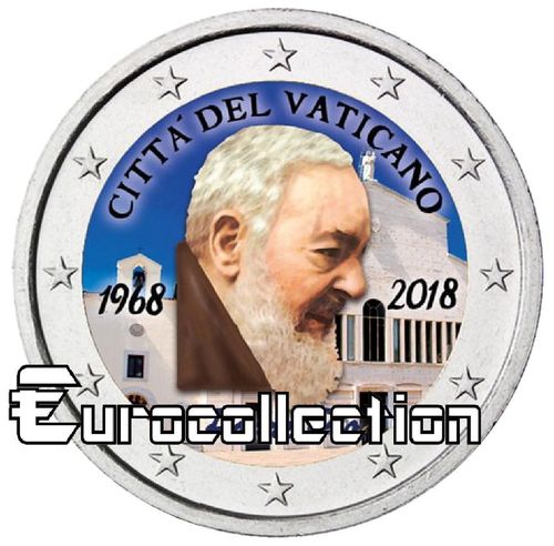 2 euro Vatican 2018 Padre Pio couleur 1