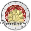2 euro Lettonie 2019 Soleil Levant couleur 2