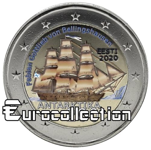 2 euro Estonie 2020 Expédition en Antarctique couleur 3