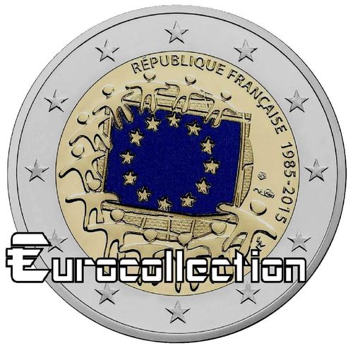 2 euro France 2015 Drapeau Européen BE couleur