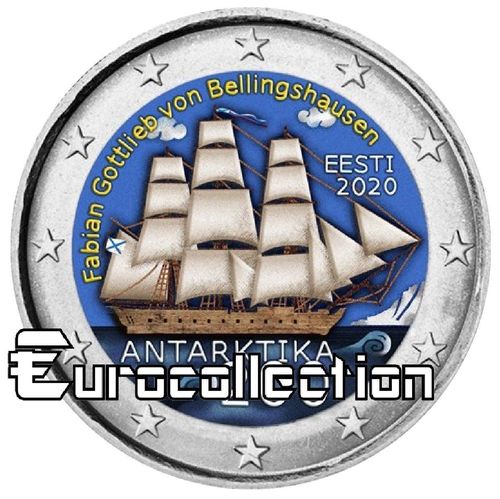 2 euro Estonie 2020 Expédition en Antarctique couleur 4