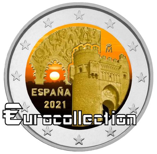 2 euro Espagne 2021 Ville de Tolède couleur 2