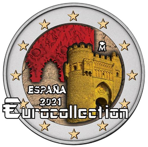 2 euro Espagne 2021 Ville de Tolède couleur 4