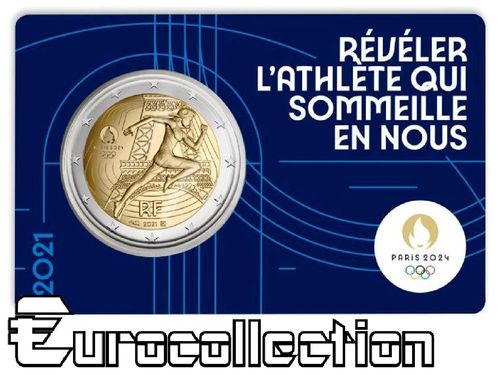 2 euro France 2021 Jeux Olympiques de Paris 2024 Coincard 1/5