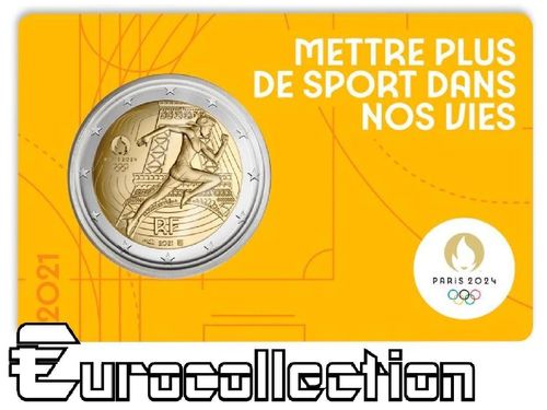 2 euro France 2021 Jeux Olympiques de Paris 2024 Coincard 3/5